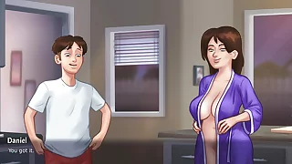 Summertime Saga - Beautiful Step mom has naughty sex in the kitchen (Debbie)