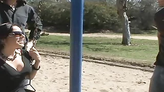 Found Slut on the Playground swing