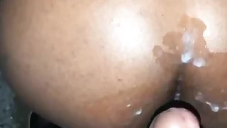 Ebony stepmom sneaks out and fucks her stepson at the beach