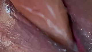 Craving cock so I let this big thick self thrusting and sucking dildo pound and suck my pussy to a creamy shaking mess